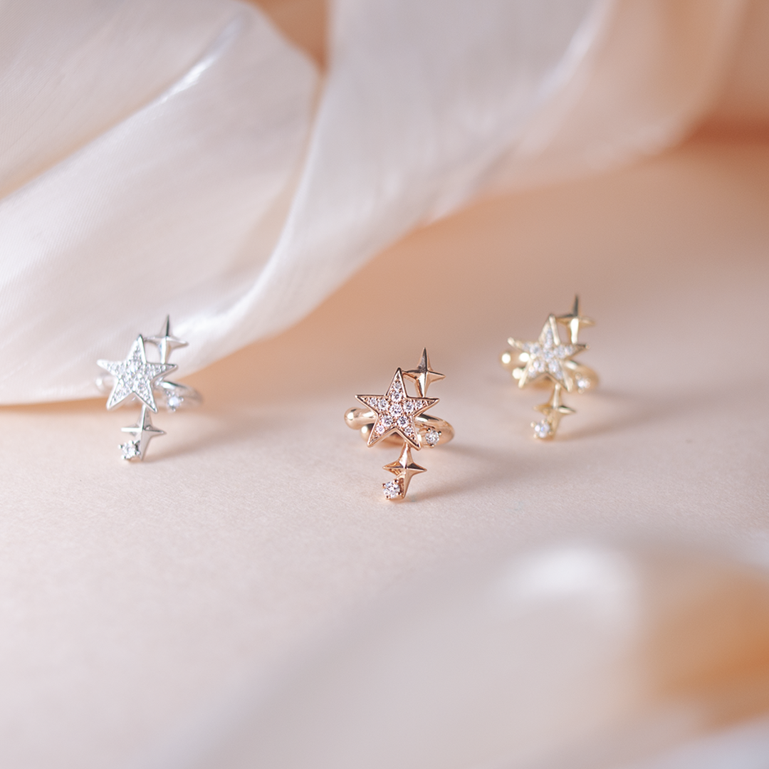 Stars diamond ear cuff